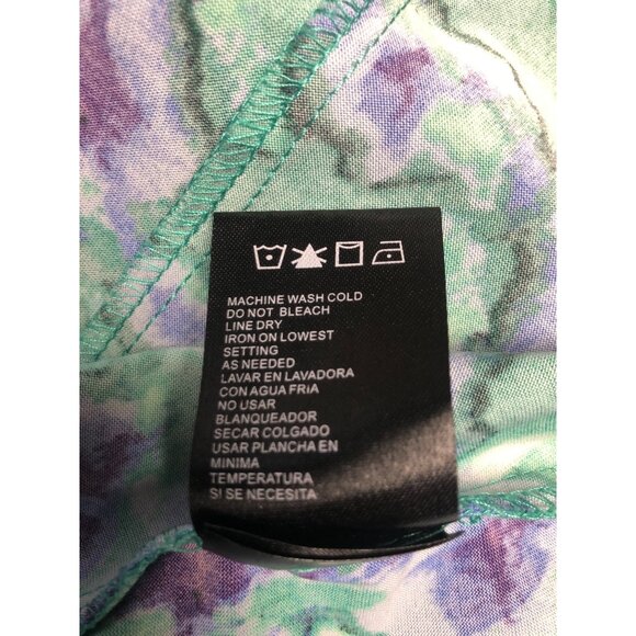 Perceptions New York Dress Womens Sz Medium Blue Green Sleeveless Floral Stretch - Picture 8 of 9